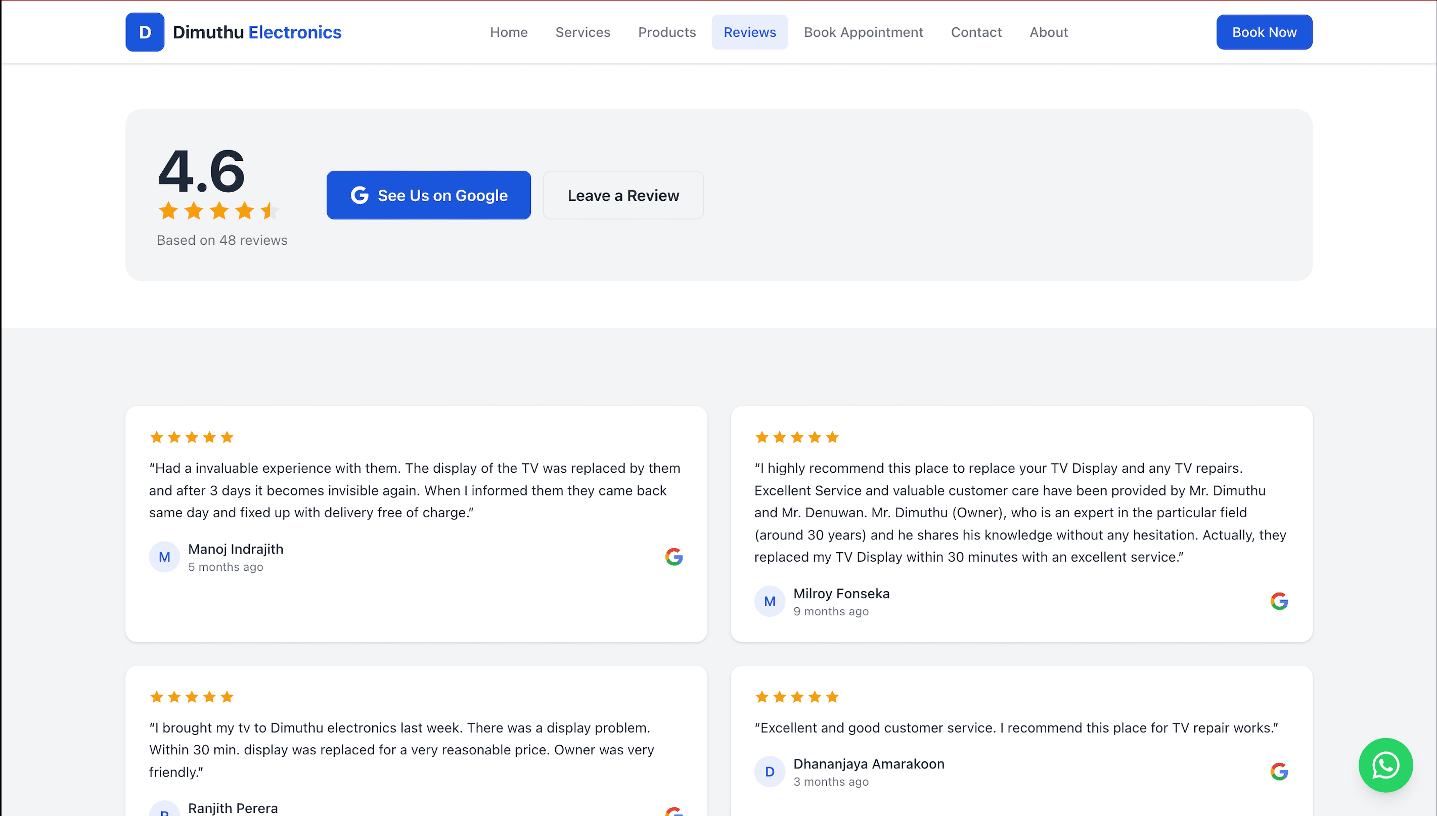 Reviews — Google reviews integration